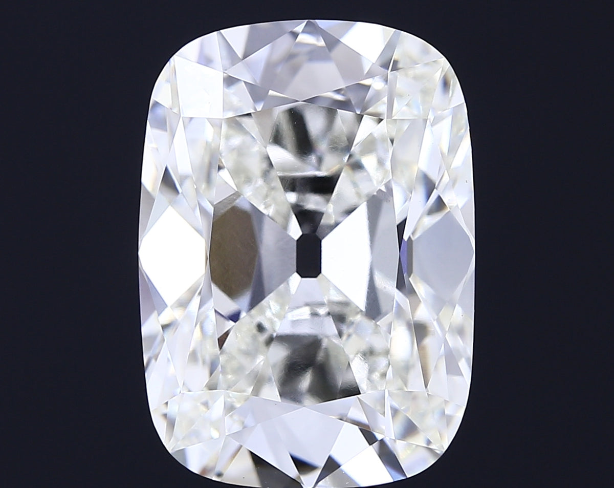 12.80 carat old mine cushion lab grown diamond H color VVS2 clarity