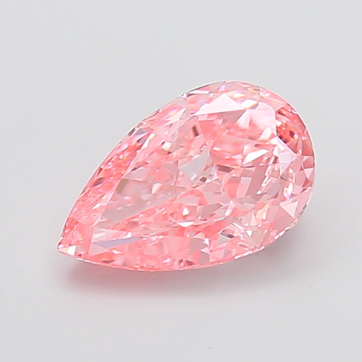 3.02 carat fancy vivid pink pear lab grown diamond VS1 clarity