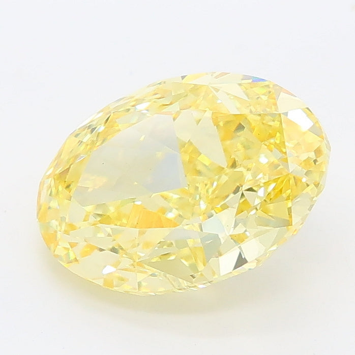 2.66 carat fancy intense yellow oval lab grown diamond VS1 clarity