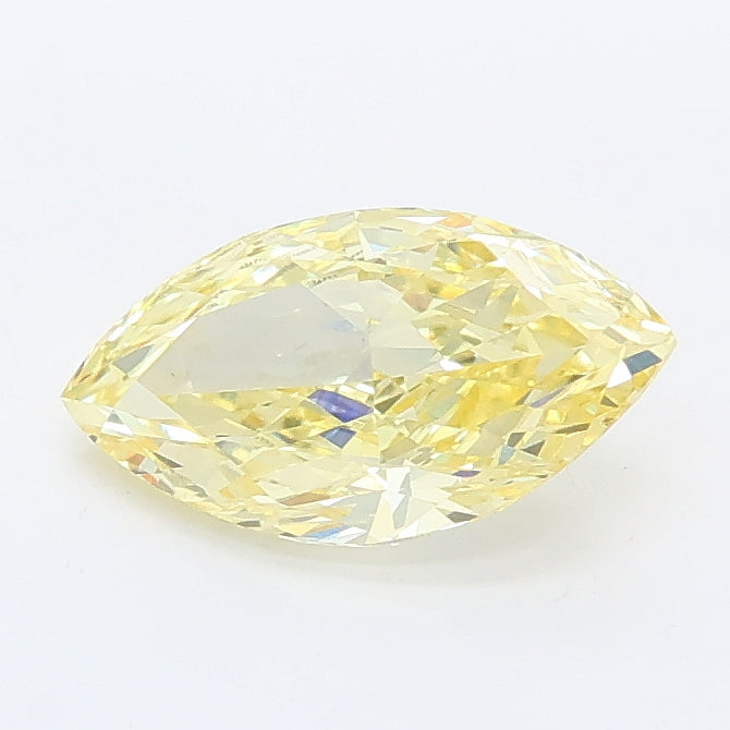 0.95 carat fancy yellow marquise lab grown diamond VVS2 clarity