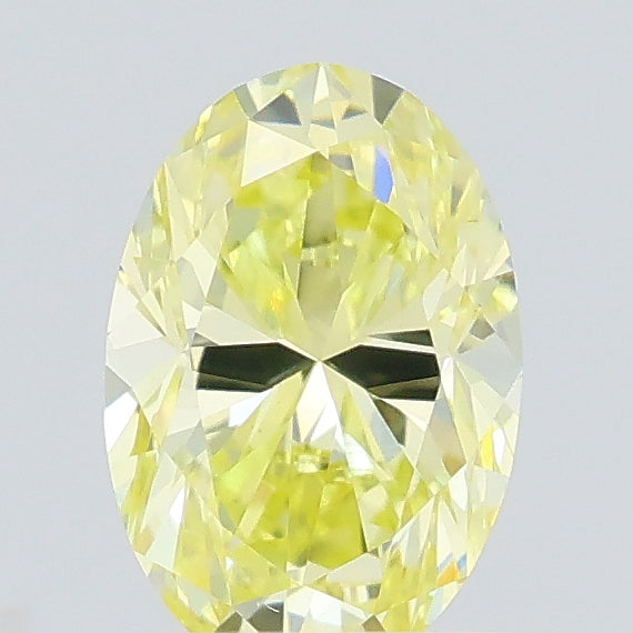 0.46 carat fancy yellow oval lab grown diamond VS1 clarity