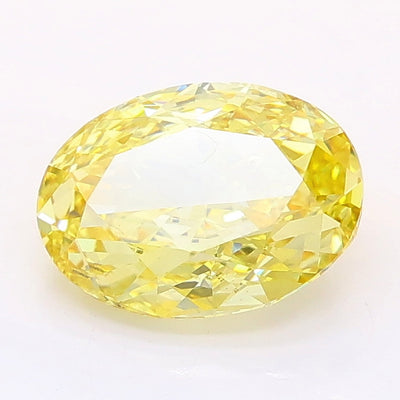 1.50 carat fancy intense yellow oval lab grown diamond VS2 clarity