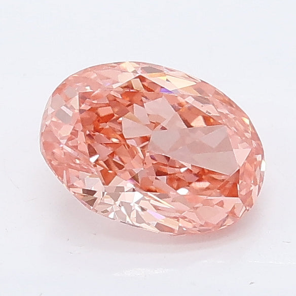 1.04 carat fancy vivid pink oval lab grown diamond VVS2 clarity