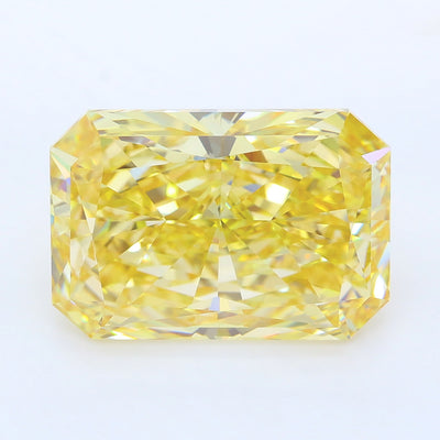 12.49 carat fancy yellow radiant lab grown diamond VS1 clarity