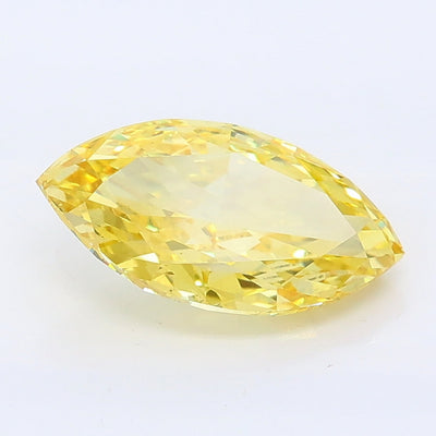 2.06 carat fancy intense yellow marquise lab grown diamond VS1 clarity