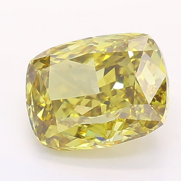 1.68 carat fancy intense grayish yellow cushion lab grown diamond VS1 clarity