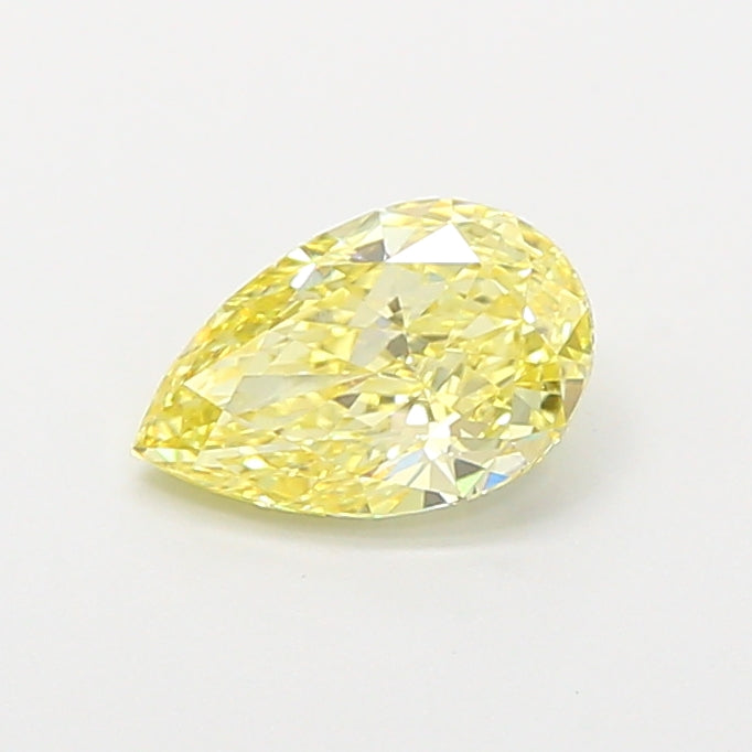 0.92 carat fancy intense yellow pear lab grown diamond VVS2 clarity