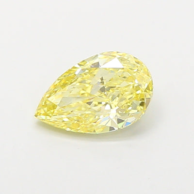 0.92 carat fancy intense yellow pear lab grown diamond VVS2 clarity