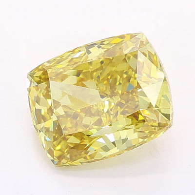 2.13 carat fancy intense yellow cushion lab grown diamond VVS2 clarity