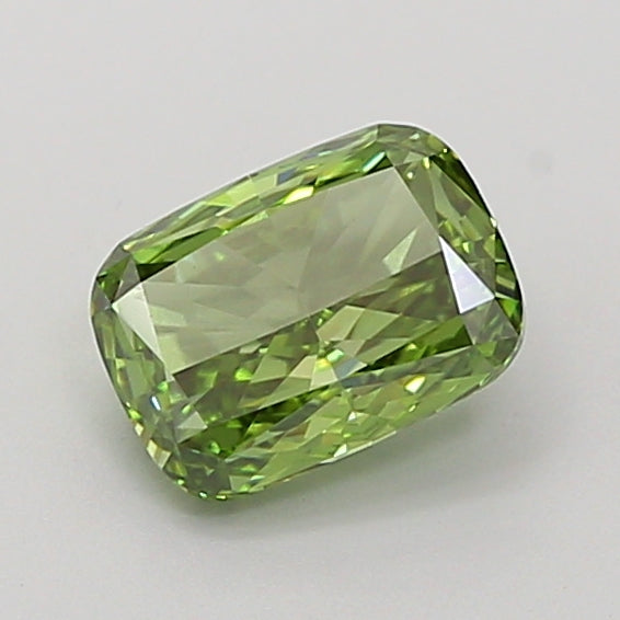 1.08 carat fancy vivid green cushion lab grown diamond VS1 clarity