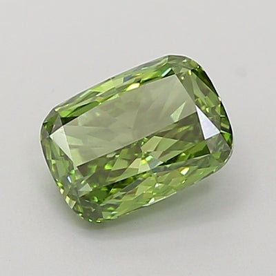 1.08 carat fancy vivid green cushion lab grown diamond VS1 clarity