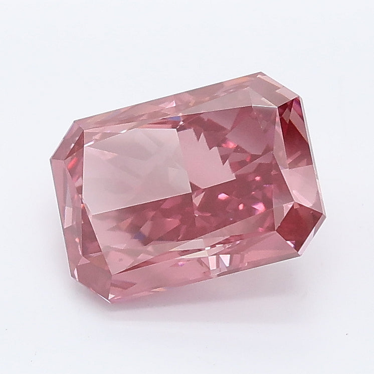 2.25 carat fancy vivid pink radiant lab grown diamond VS1 clarity