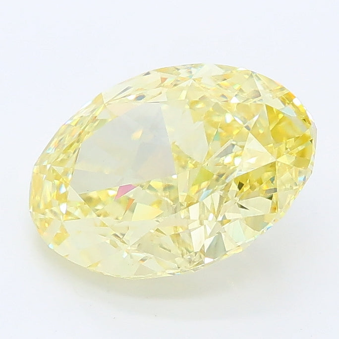 2.63 carat fancy intense yellow oval lab grown diamond VS2 clarity