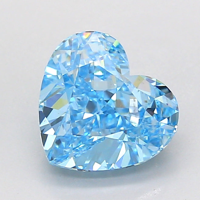 2.06 carat fancy vivid blue heart lab grown diamond VS1 clarity