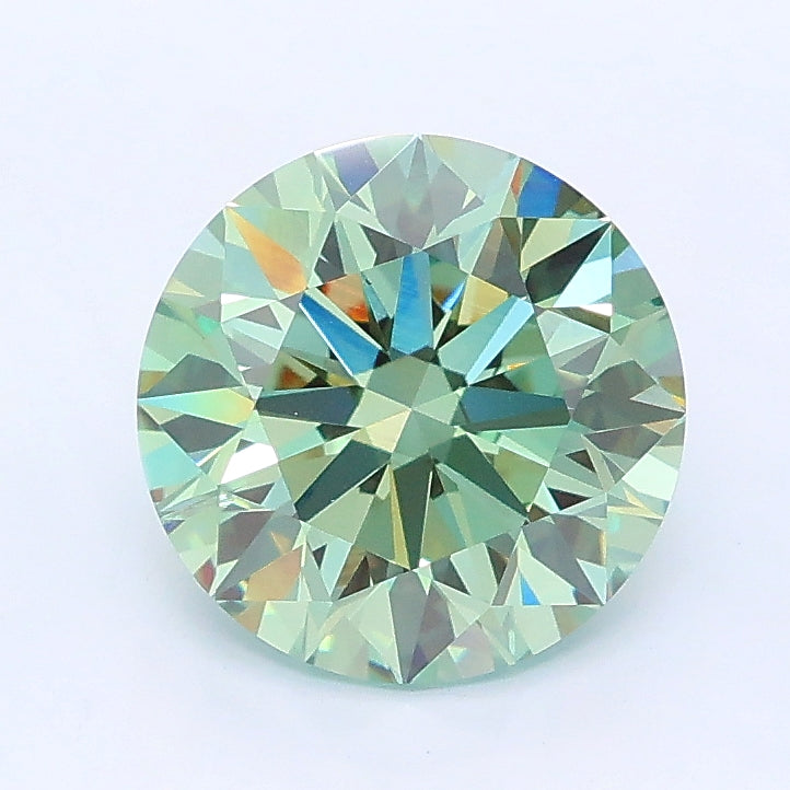 2.41 carat fancy intense green round lab grown diamond SI1 clarity