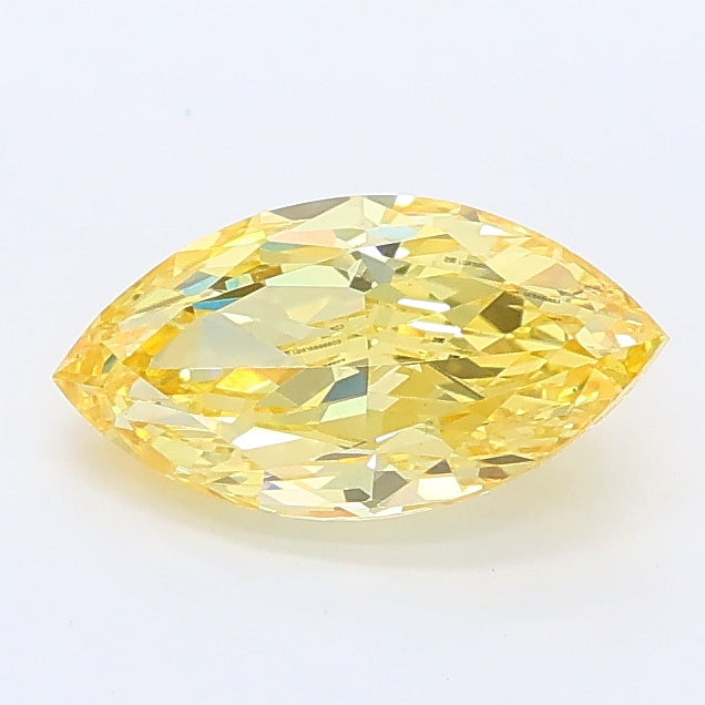 1.00 carat fancy intense yellow marquise lab grown diamond VS1 clarity