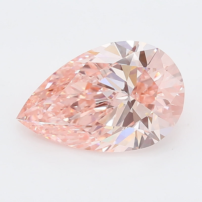 2.01 carat fancy vivid pink pear lab grown diamond VVS2 clarity