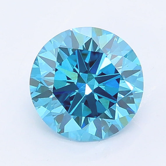 1.00 carat fancy vivid blue round lab grown diamond VS2 clarity