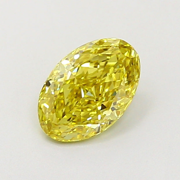 1.07 carat fancy intense yellow oval lab grown diamond VVS2 clarity