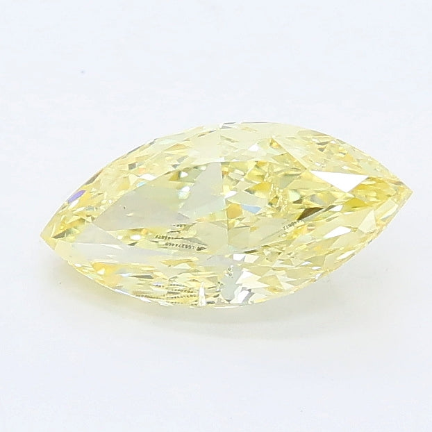 0.82 carat fancy intense yellow marquise lab grown diamond SI1 clarity