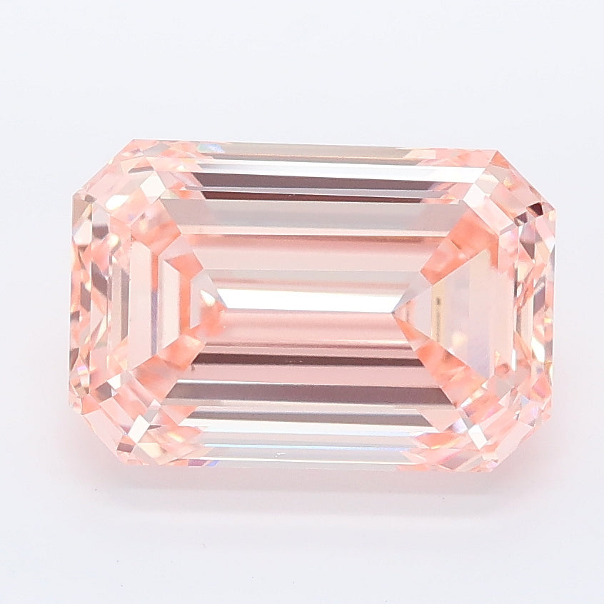 4.00 carat fancy intense pink emerald lab grown diamond VS1 clarity