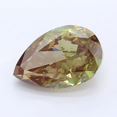 1.58 carat fancy deep green pear lab grown diamond VS2 clarity