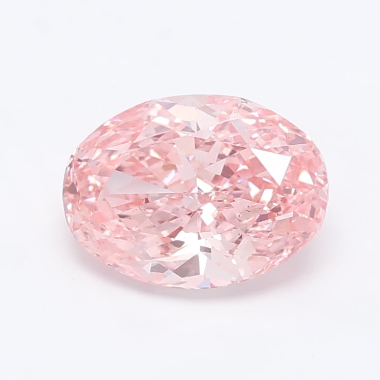 1.27 carat fancy vivid pink oval lab grown diamond SI1 clarity