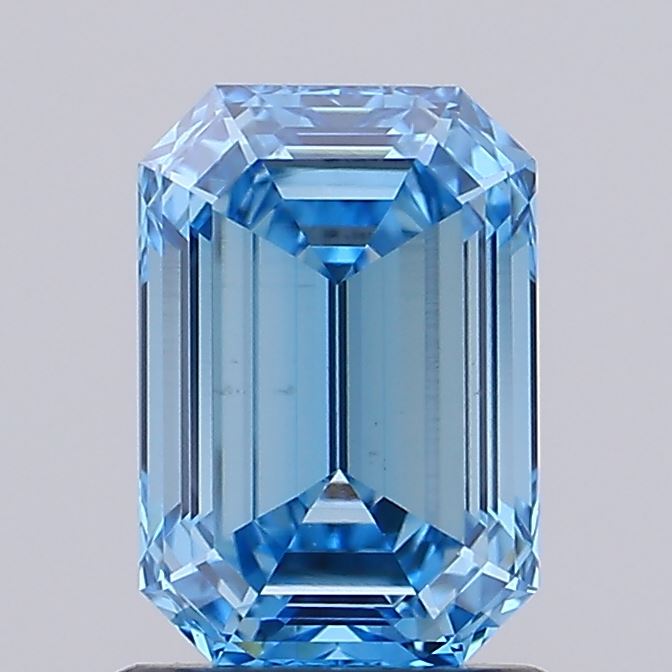 1.39 carat fancy vivid blue emerald lab grown diamond VS1 clarity