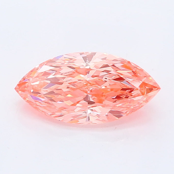 0.97 carat fancy vivid pink marquise lab grown diamond VVS2 clarity