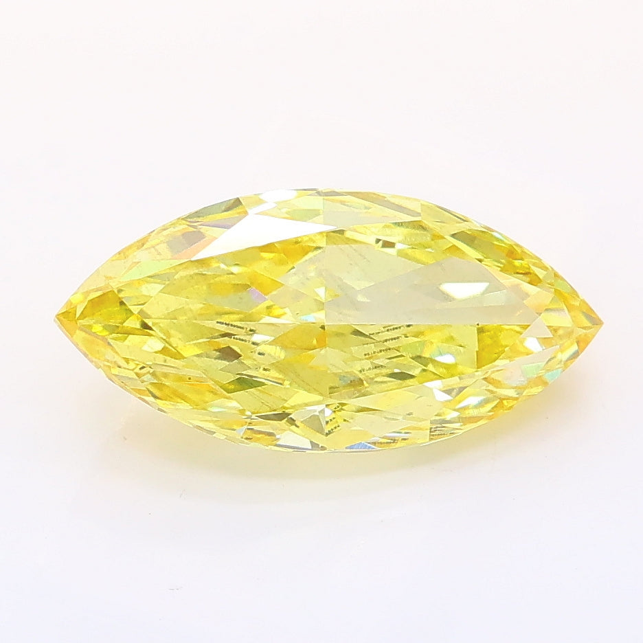 2.50 carat fancy intense yellow marquise lab grown diamond SI1 clarity