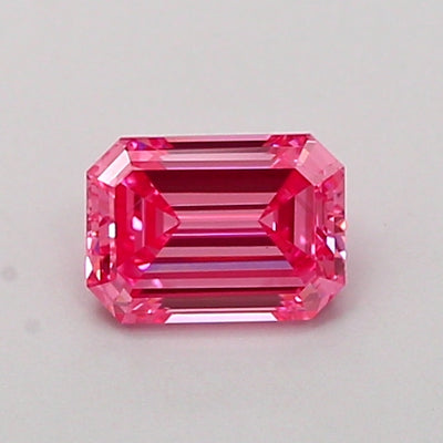 0.52 carat fancy vivid pink emerald lab grown diamond VS2 clarity