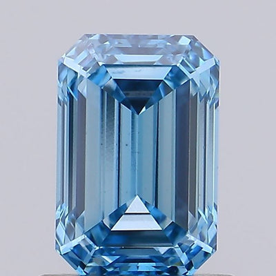 1.00 carat fancy vivid blue emerald lab grown diamond VVS2 clarity