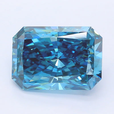 3.02 carat fancy vivid blue radiant lab grown diamond SI1 clarity