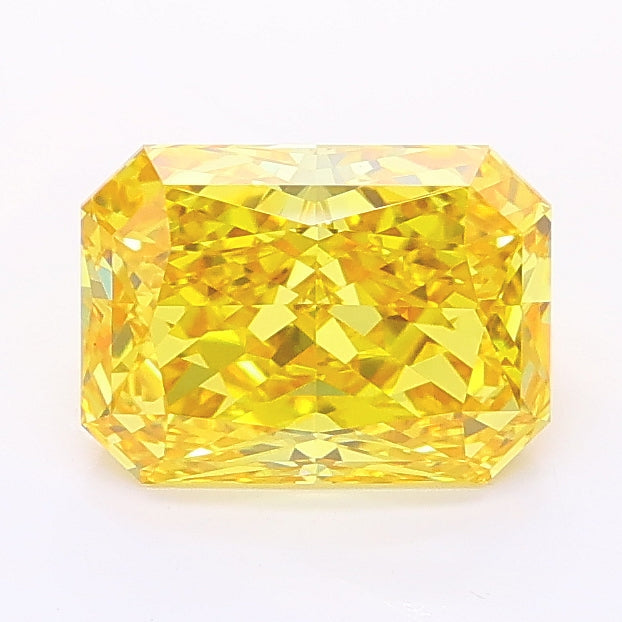 1.56 carat fancy vivid yellow radiant lab grown diamond VVS2 clarity