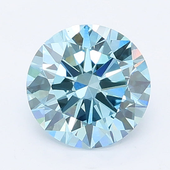 1.01 carat fancy vivid blue round lab grown diamond VS1 clarity