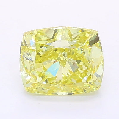 1.00 carat fancy intense yellow cushion lab grown diamond VVS2 clarity