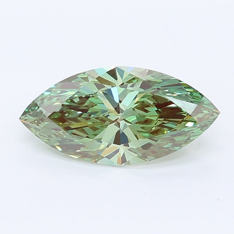 1.08 carat fancy green marquise lab grown diamond VVS2 clarity