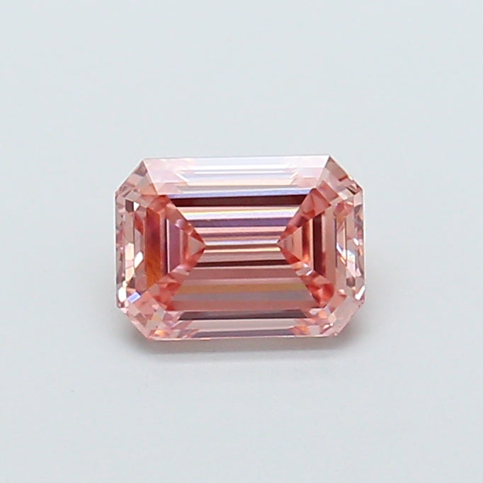 1.00 carat fancy intense pink emerald lab grown diamond VVS2 clarity