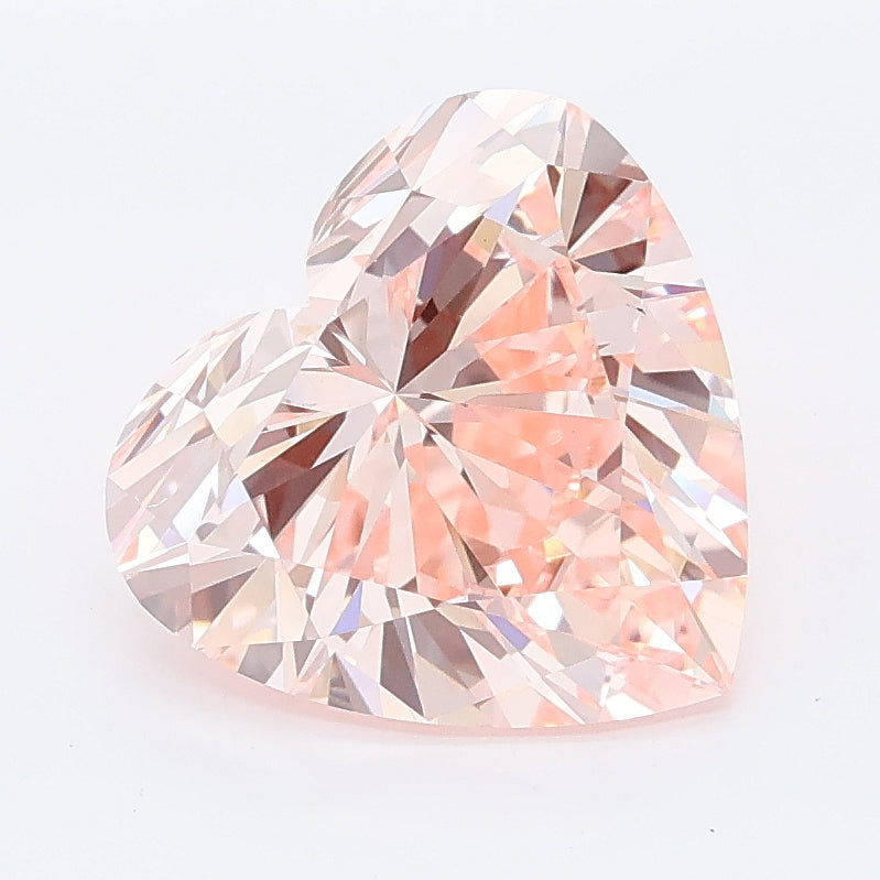 2.95 carat fancy intense pink heart lab grown diamond VS1 clarity