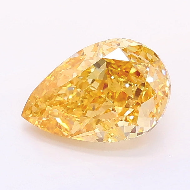 1.02 carat fancy intense brownish orange pear lab grown diamond SI1 clarity