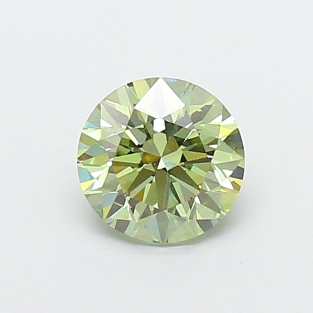 0.72 carat fancy vivid green round lab grown diamond VVS2 clarity