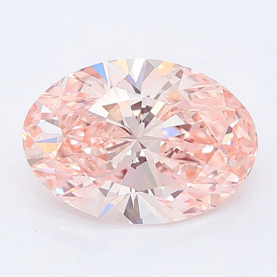 1.58 carat fancy intense pink oval lab grown diamond VS1 clarity