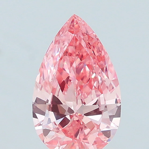 0.55 carat fancy vivid pink pear lab grown diamond VS1 clarity