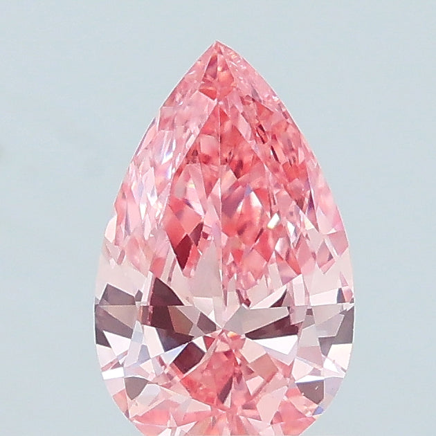 0.55 carat fancy vivid pink pear lab grown diamond VS1 clarity