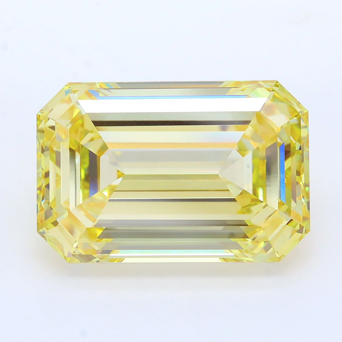 17.52 carat fancy yellow emerald lab grown diamond VVS2 clarity