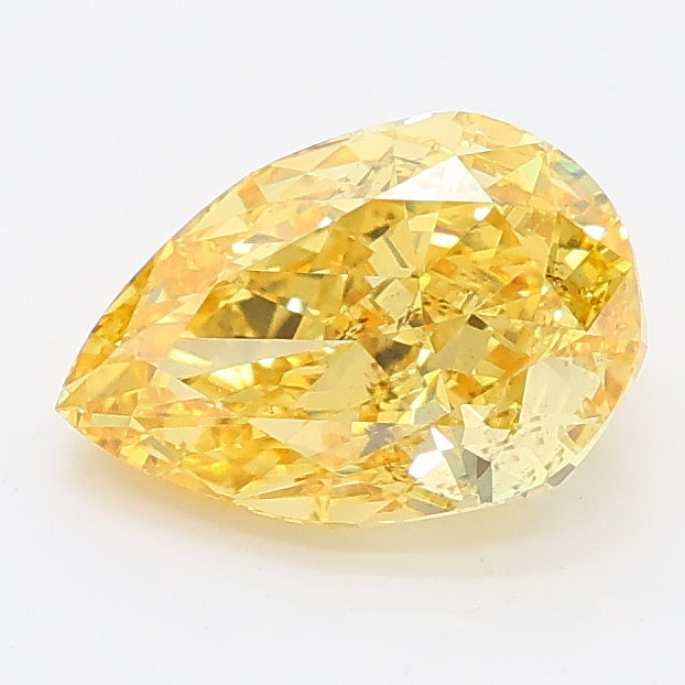 1.51 carat fancy yellow pear lab grown diamond SI1 clarity