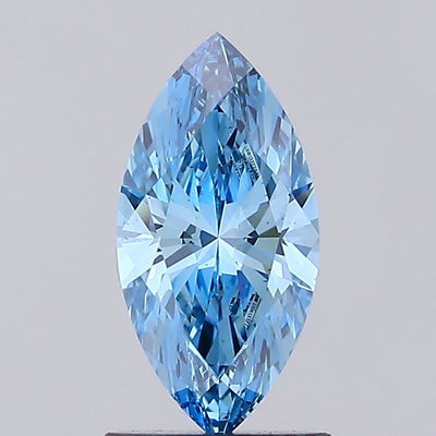 1.00 carat fancy vivid blue marquise lab grown diamond VS2 clarity
