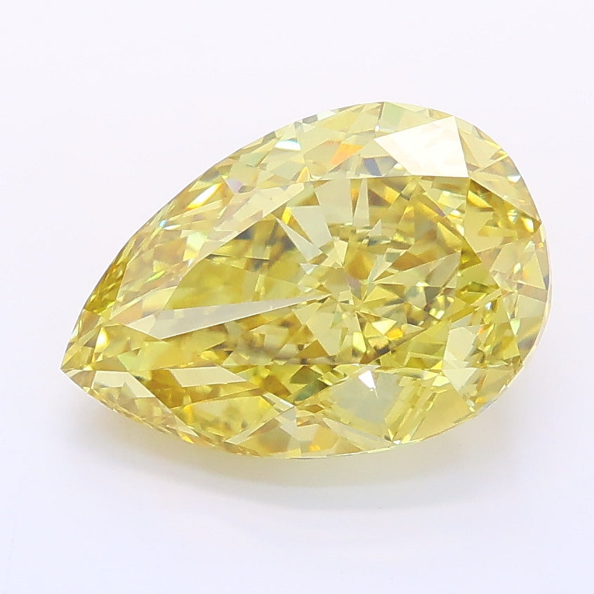 3.52 carat fancy intense grayish yellow pear lab grown diamond VS2 clarity
