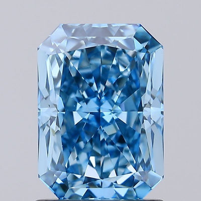 1.56 carat fancy vivid blue radiant lab grown diamond VVS2 clarity