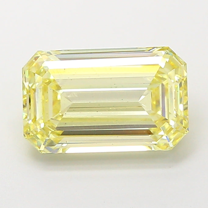3.06 carat fancy yellow emerald lab grown diamond VS2 clarity